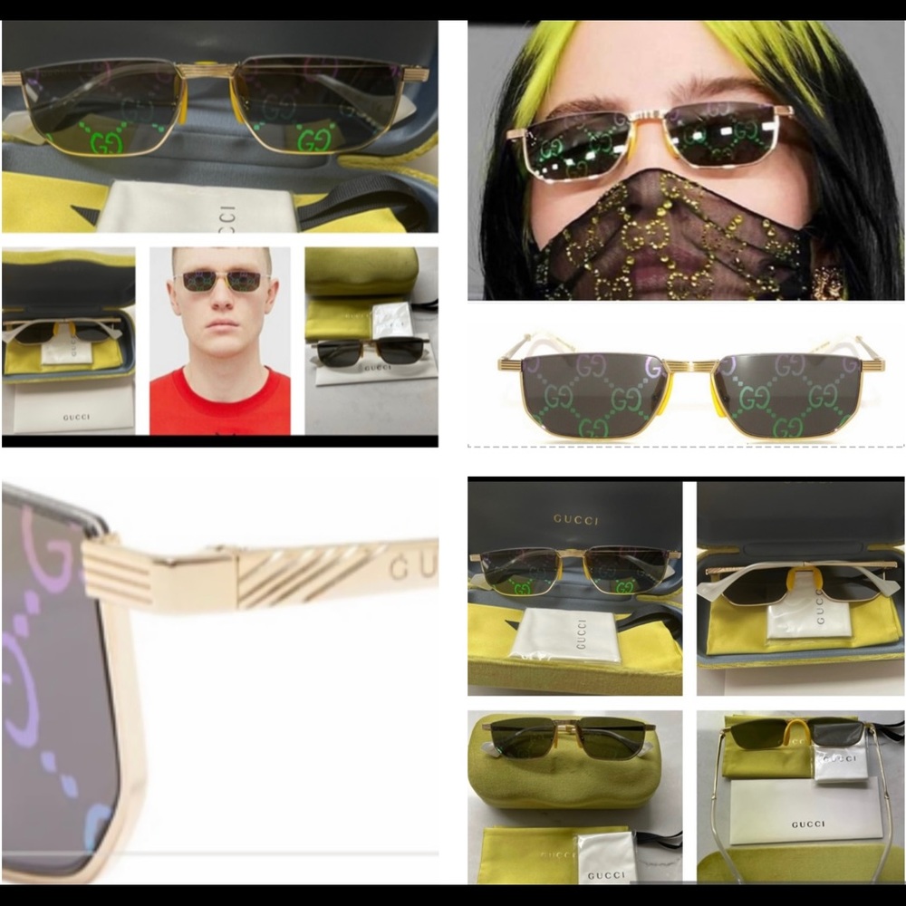 UNISEX GUCCI MIRRORED RAINBOW GG LOGO AS SEEN AT THE GRAMMYS ON BILLIE EILISH - Picture 1 of 16